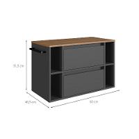 Gabinete de Banheiro Sierra 1 PT 1 GV Grafite e Mel - 3