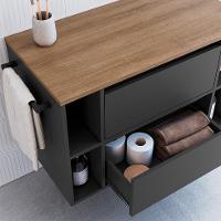 Gabinete de Banheiro Sierra 1 PT 1 GV Grafite e Mel - 5