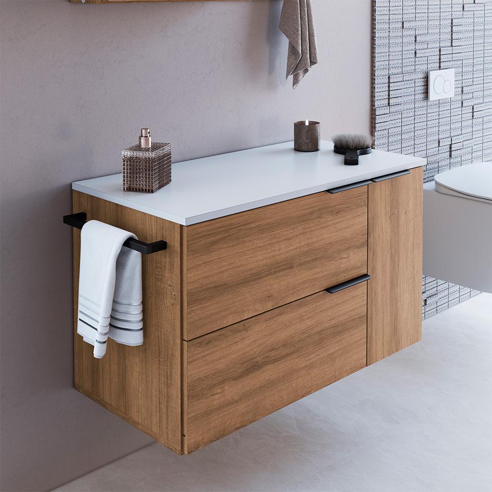 Gabinete de Banheiro Pamplona 2 PT 1 GV Mel e Branco - 4