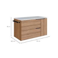 Gabinete de Banheiro Pamplona 2 PT 1 GV Mel e Branco - 3