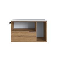 Gabinete de Banheiro Pamplona 2 PT 1 GV Mel e Branco - 6