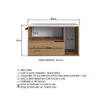 Gabinete de Banheiro Pamplona 2 PT 1 GV Mel e Branco - 7