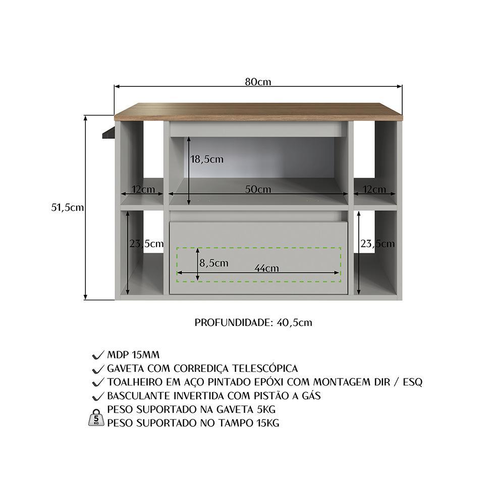 Gabinete de Banheiro Sierra 1 PT 1 GV Arenas e Mel - 7