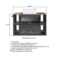Gabinete de Banheiro com Cuba Sierra 1 PT 1 GV Grafite e Mel - 6
