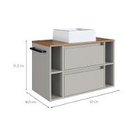 Gabinete de Banheiro com Cuba Sierra 1 PT 1 GV Arenas e Mel - 3