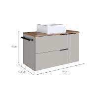 Gabinete de Banheiro com Cuba Pamplona 2 PT 1 GV Arenas e Mel - 3