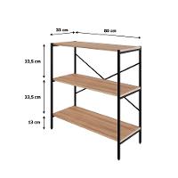 Estante com 3 Prateleiras Tub Mel e Preta 80 cm