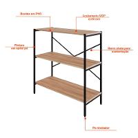 Estante com 3 Prateleiras Tub Mel e Preta 80 cm - 5