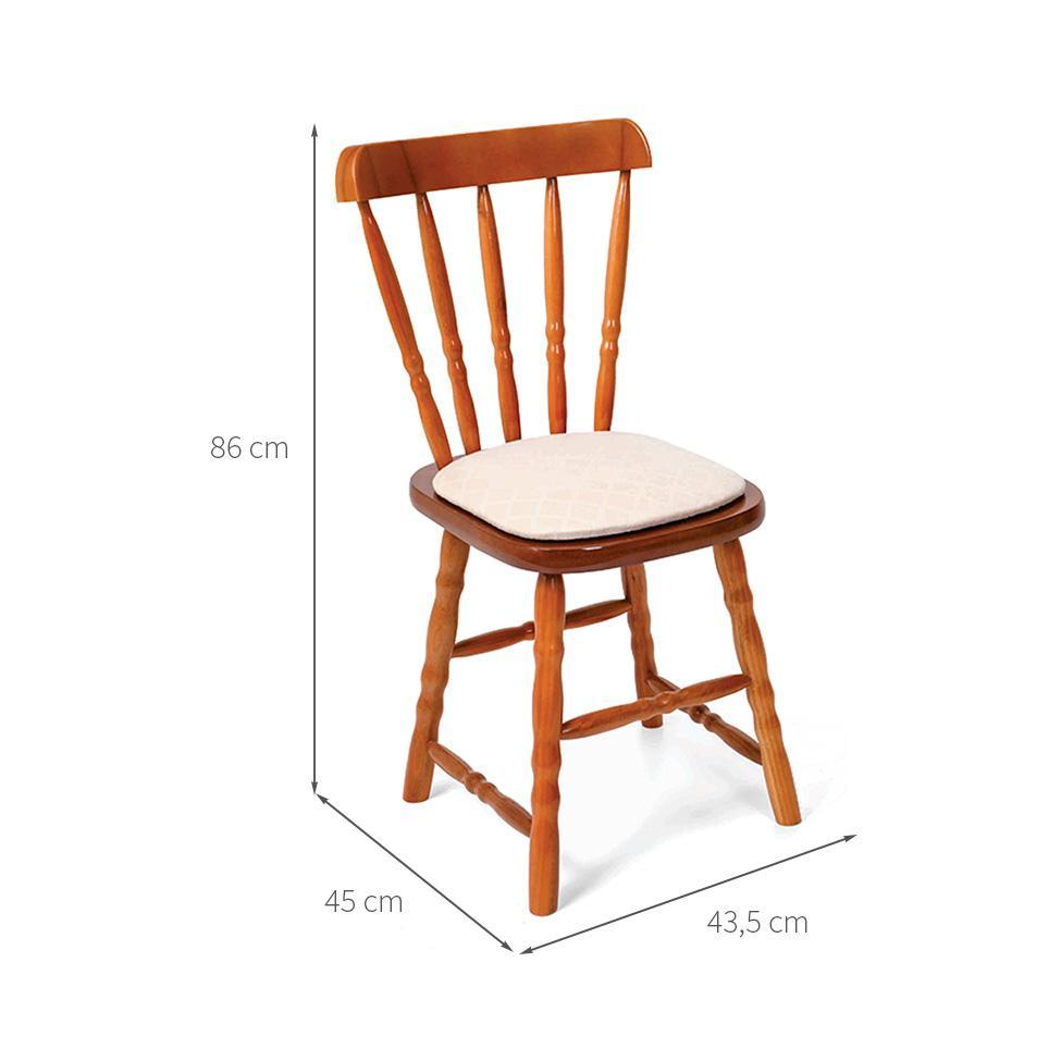 Conjunto com 2 Cadeiras Dalas Veludo Bege e Mel - 3