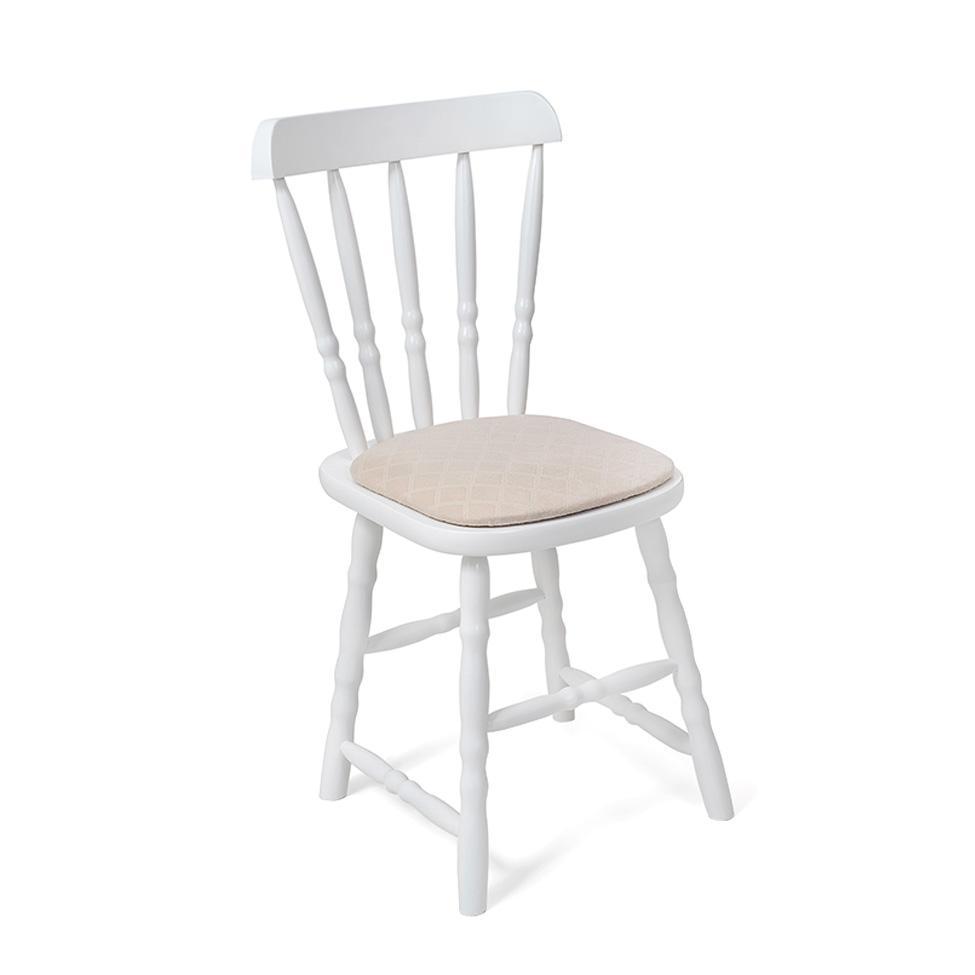 Conjunto com 2 Cadeiras Dalas Veludo Bege e Branco - 2