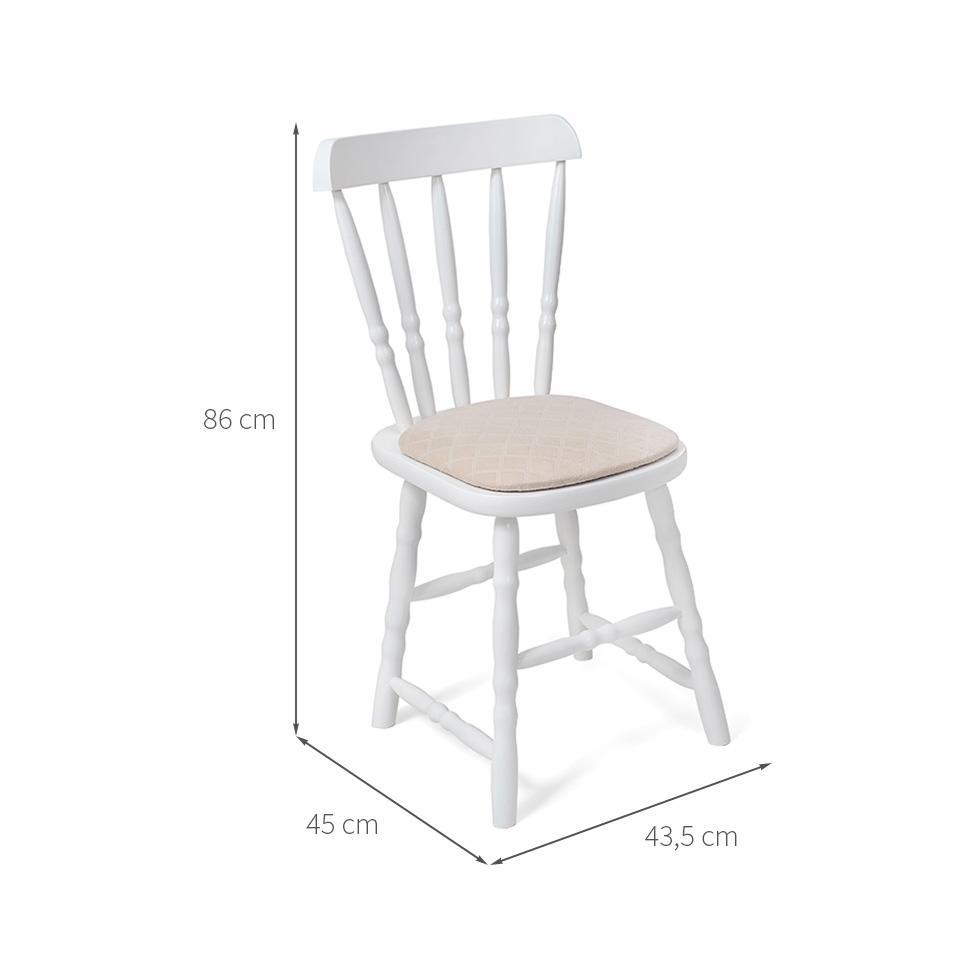 Conjunto com 2 Cadeiras Dalas Veludo Bege e Branco - 3