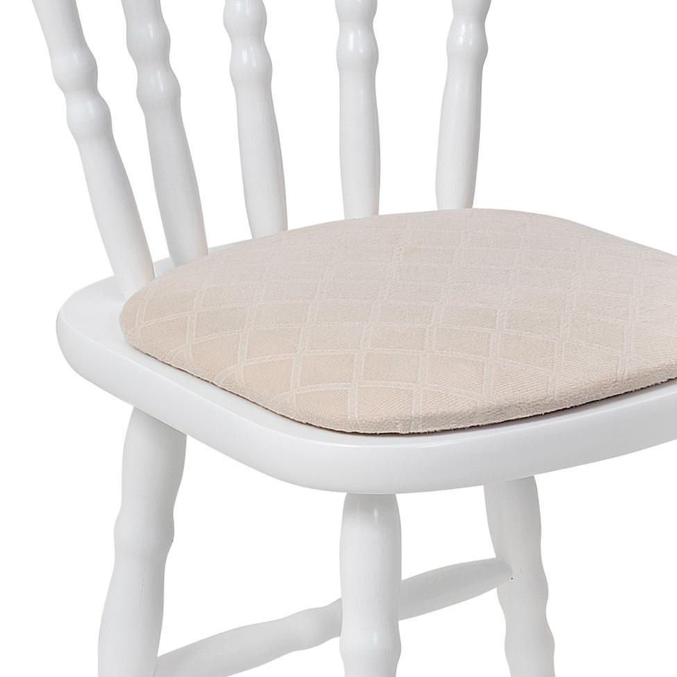 Conjunto com 2 Cadeiras Dalas Veludo Bege e Branco - 4