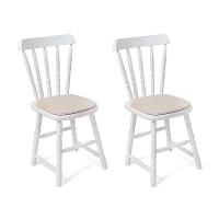 Conjunto com 2 Cadeiras Dalas Veludo Bege e Branco - 1