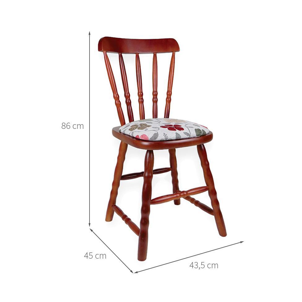 Conjunto com 2 Cadeiras Dalas Poliéster Florido e Imbuia - 3