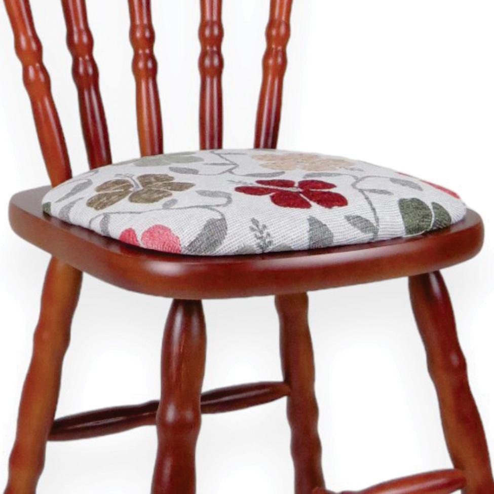 Conjunto com 2 Cadeiras Dalas Poliéster Florido e Imbuia - 4