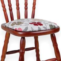 Conjunto com 2 Cadeiras Dalas Poliéster Florido e Imbuia - 4