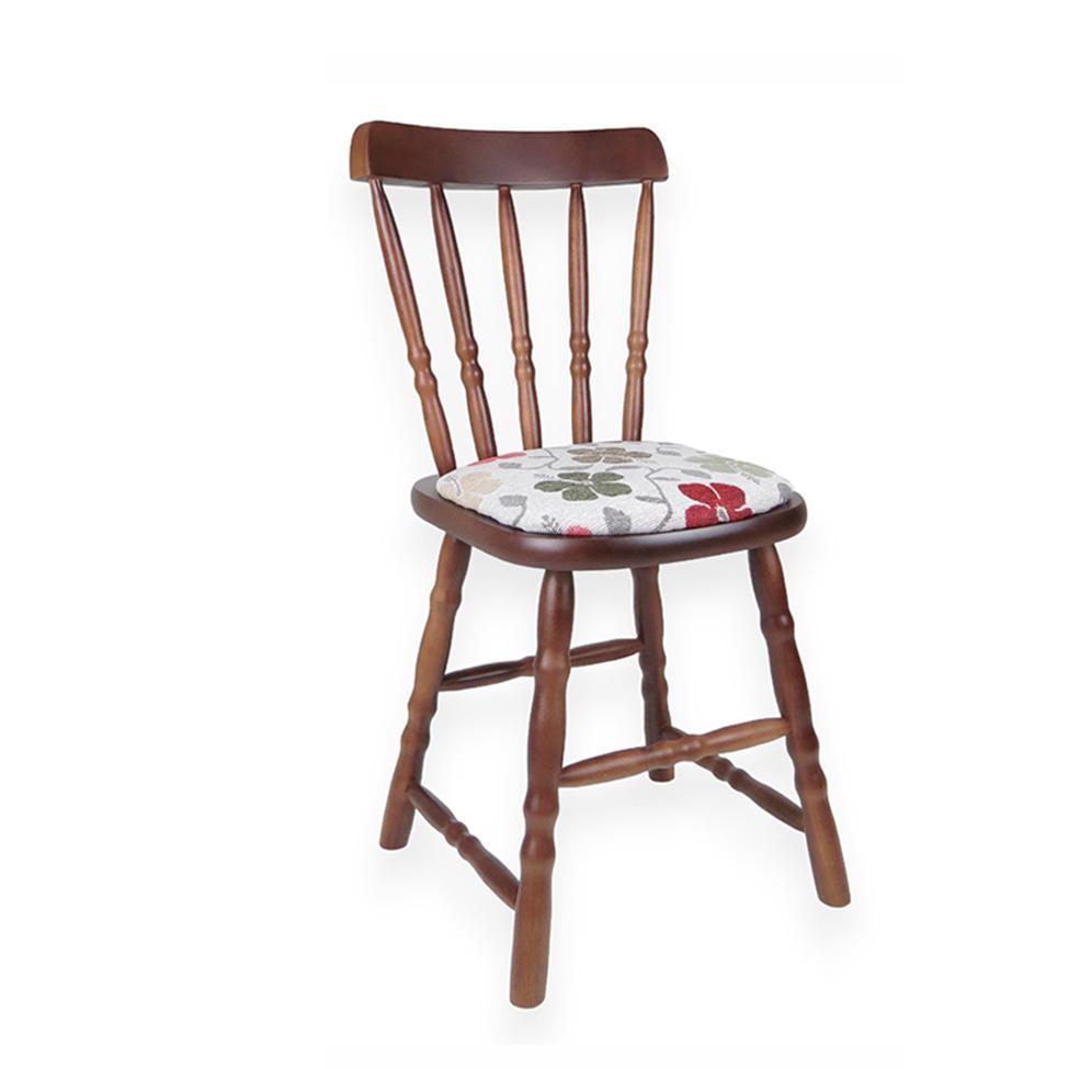 Conjunto com 2 Cadeiras Dalas Poliéster Florido e Nozes - 2