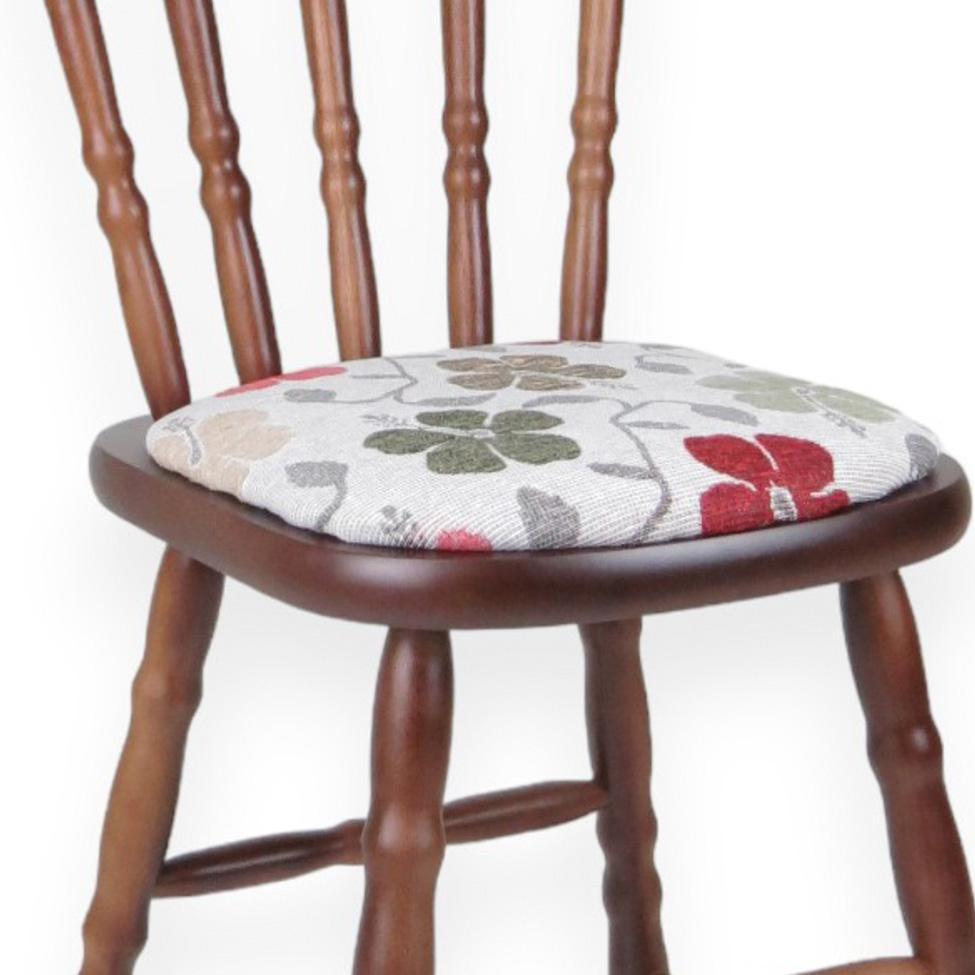 Conjunto com 2 Cadeiras Dalas Poliéster Florido e Nozes - 4