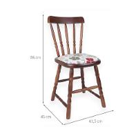 Conjunto com 2 Cadeiras Dalas Poliéster Florido e Nozes - 3