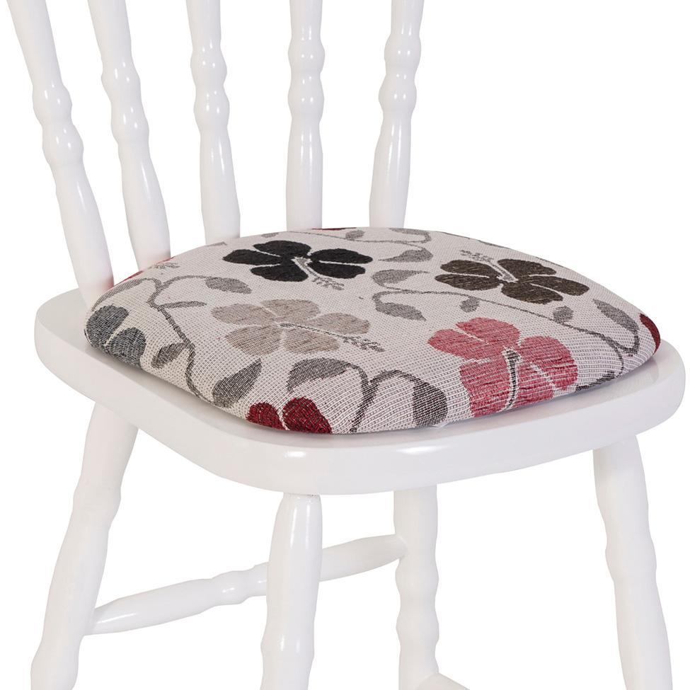 Conjunto com 2 Cadeiras Dalas Poliéster Florido e Branco - 4