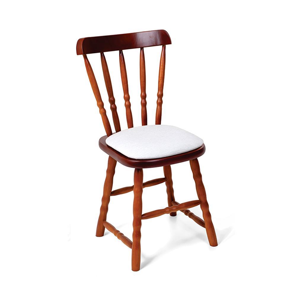 Conjunto com 2 Cadeiras Dalas Poliéster Branco e Imbuia - 2