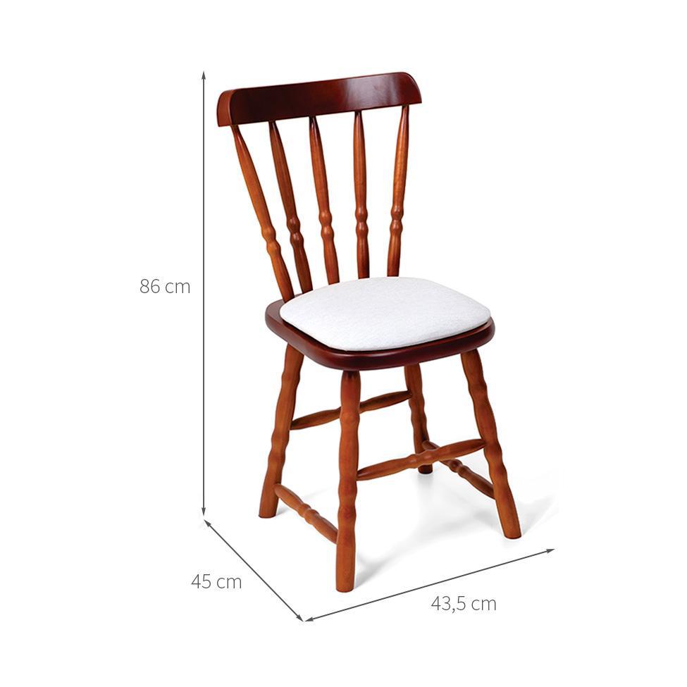 Conjunto com 2 Cadeiras Dalas Poliéster Branco e Imbuia - 3