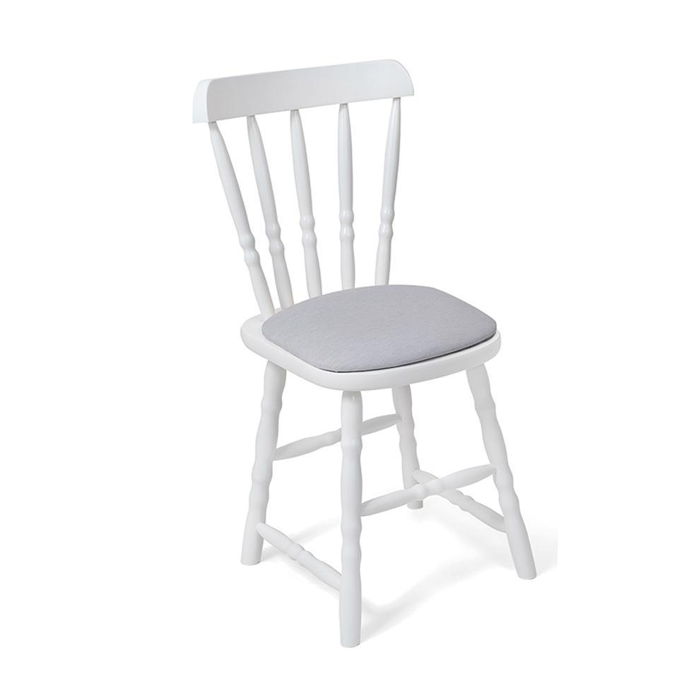 Conjunto com 2 Cadeiras Dalas Linho Cinza e Branco - 2