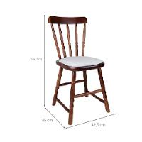 Conjunto com 2 Cadeiras Dalas Linho Branco e Nozes - 3