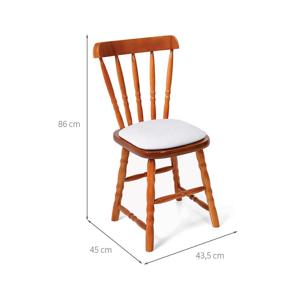 Conjunto com 2 Cadeiras Dalas Linho Branco e Mel - 3