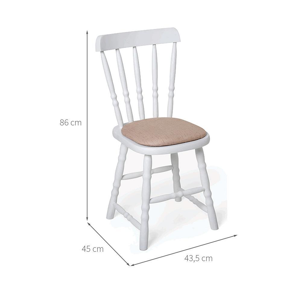 Conjunto com 2 Cadeiras Dalas Linho Bege e Branco - 3