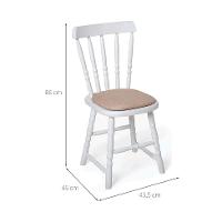 Conjunto com 2 Cadeiras Dalas Linho Bege e Branco - 3