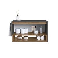 Gabinete de Banheiro Viseu 1 PT Grafite e Mel - 2