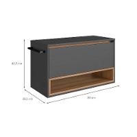 Gabinete de Banheiro Viseu 1 PT Grafite e Mel - 3