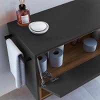 Gabinete de Banheiro Viseu 1 PT Grafite e Mel - 5