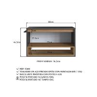 Gabinete de Banheiro Viseu 1 PT Grafite e Mel - 7