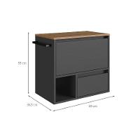 Gabinete de Banheiro Vigo 1 PT 1 GV Grafite e Mel - 3