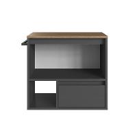 Gabinete de Banheiro Vigo 1 PT 1 GV Grafite e Mel - 6