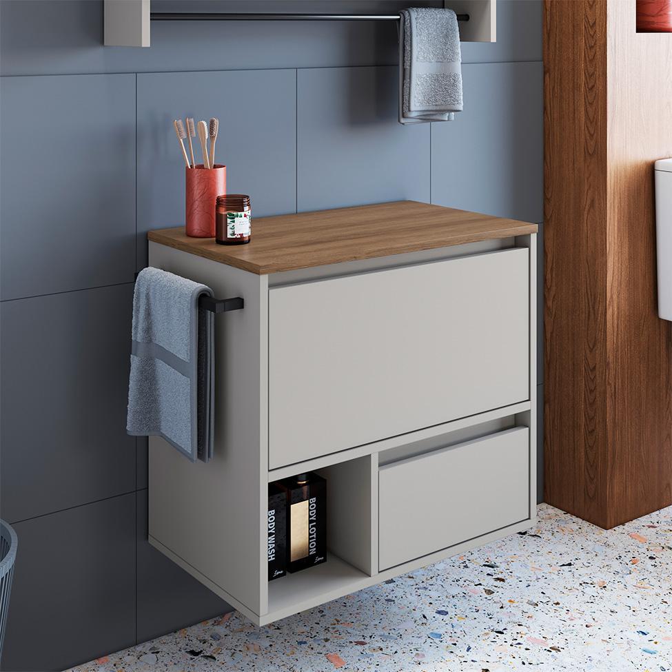 Gabinete de Banheiro Vigo 1 PT 1 GV Arenas e Mel - 5