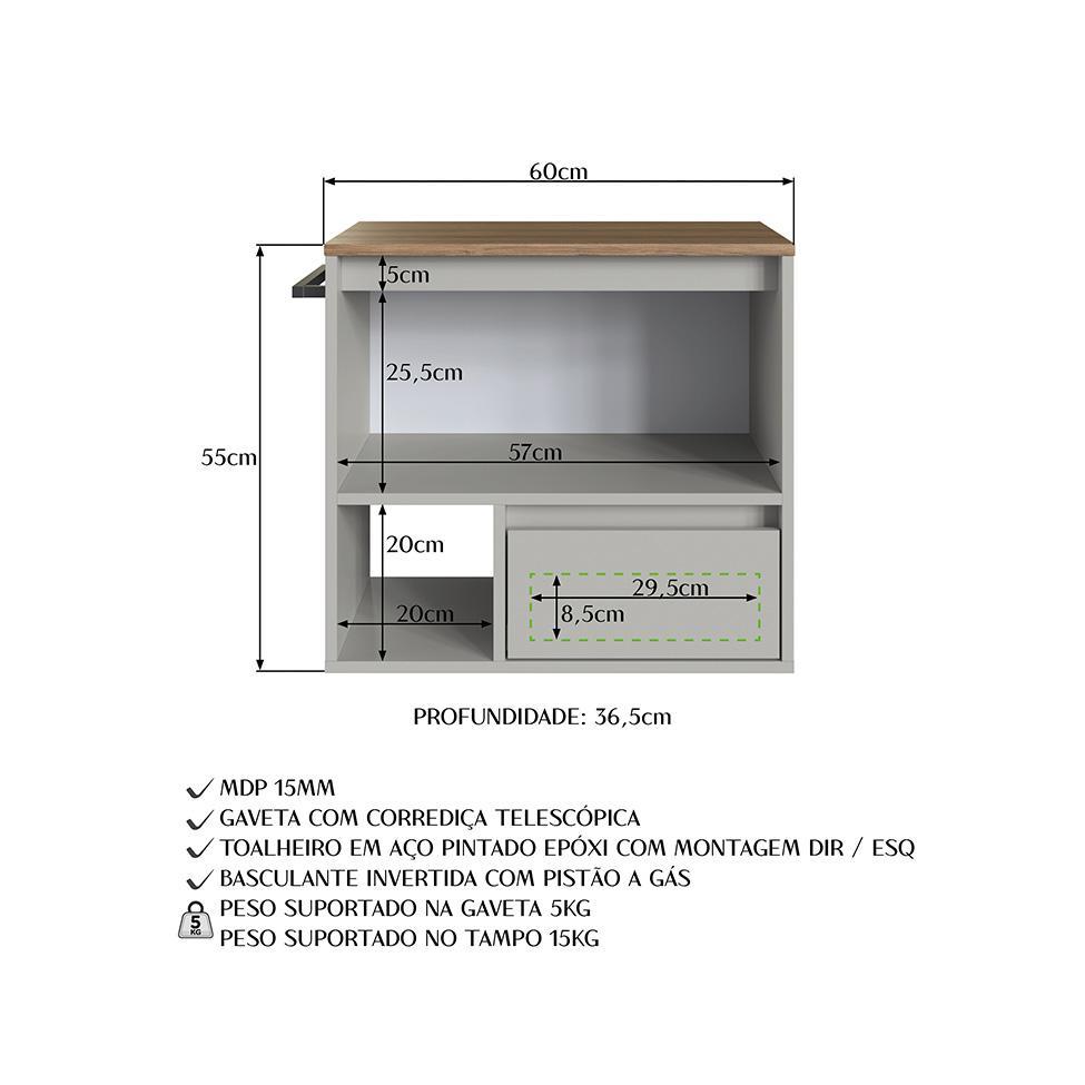 Gabinete de Banheiro Vigo 1 PT 1 GV Arenas e Mel - 7