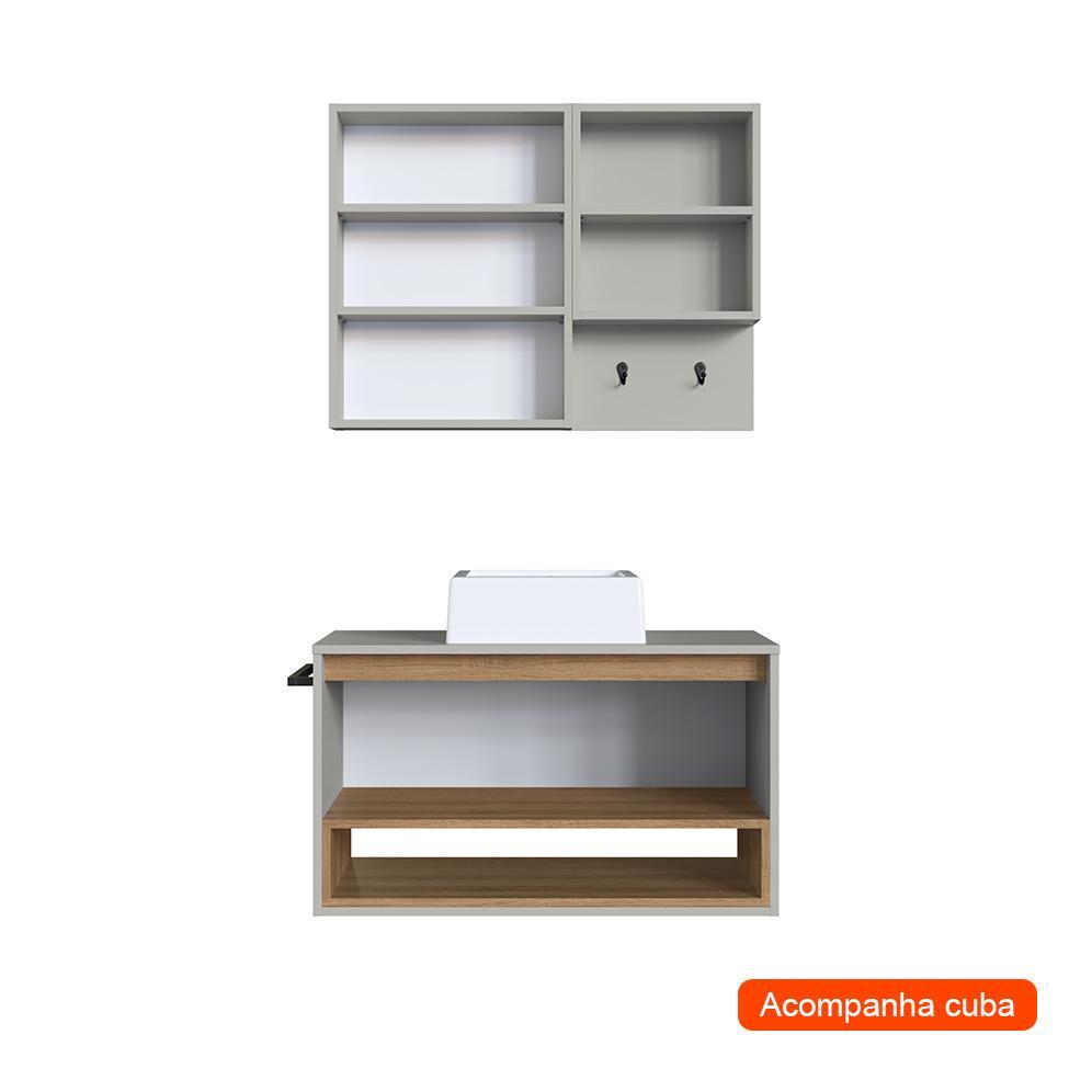 Conjunto para Banheiro com Cuba Viseu 3 PT Arenas e Mel - 2