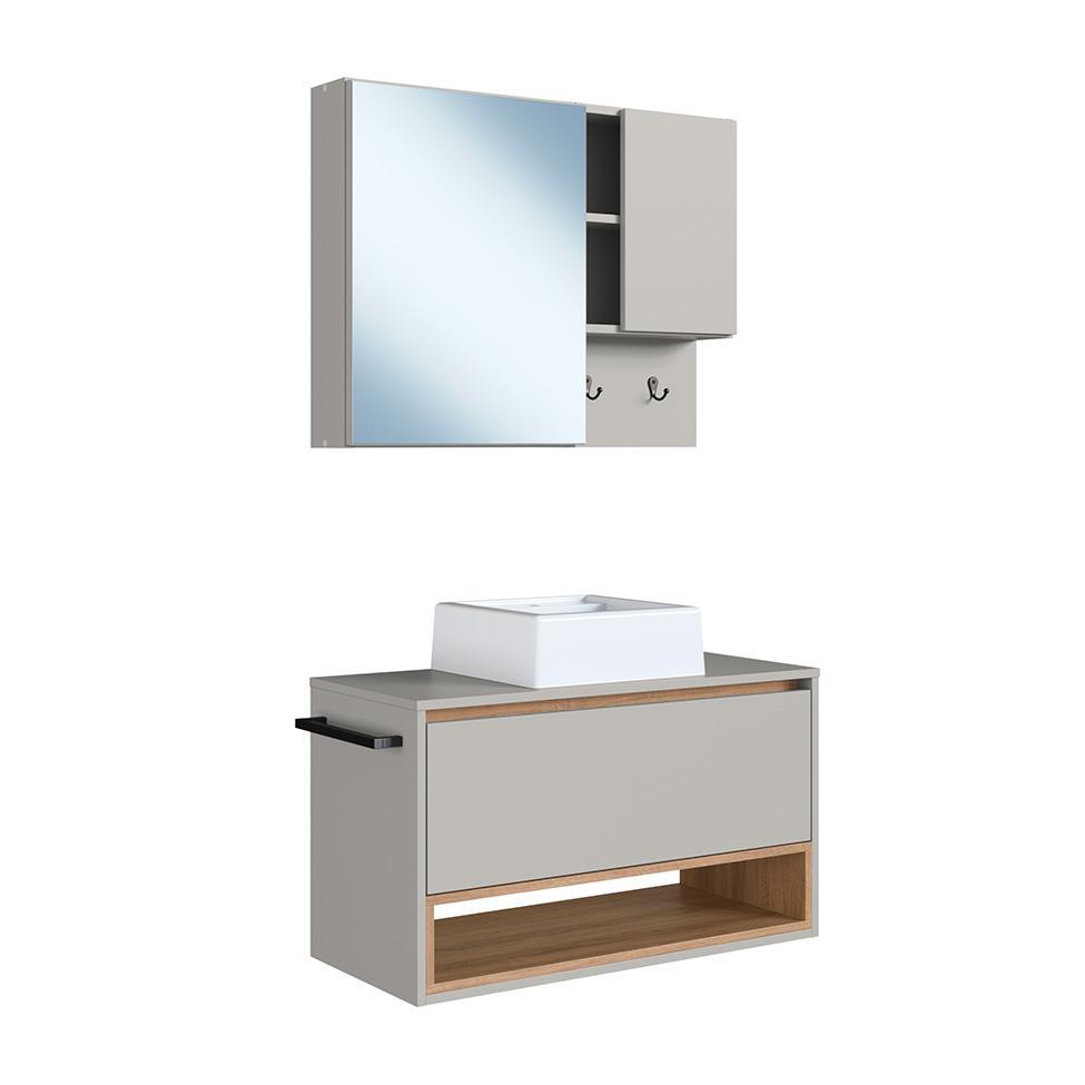 Conjunto para Banheiro com Cuba Viseu 3 PT Arenas e Mel - 5