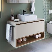 Gabinete de Banheiro com Cuba Viseu 1 PT Arenas e Mel