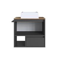 Gabinete de Banheiro com Cuba Vigo 1 PT 1 GV Grafite e Mel - 6