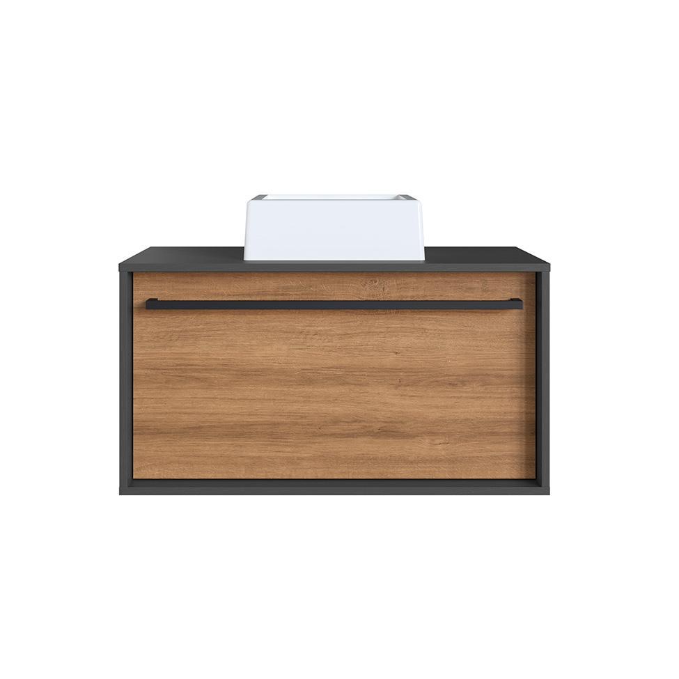 Gabinete de Banheiro com Cuba Estella 1 GV Mel e Grafite - 6