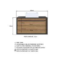 Gabinete de Banheiro com Cuba Estella 1 GV Mel e Grafite - 8