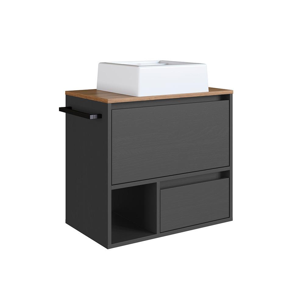 Conjunto para Banheiro com Cuba Vigo 2 PT 1 GV Grafite e Mel - 8