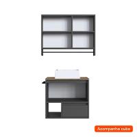 Conjunto para Banheiro com Cuba Vigo 2 PT 1 GV Grafite e Mel - 2