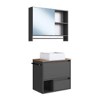 Conjunto para Banheiro com Cuba Vigo 2 PT 1 GV Grafite e Mel - 5