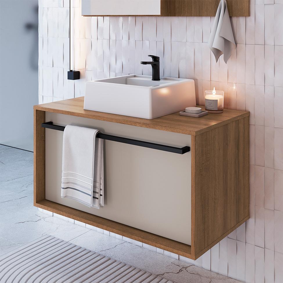 Gabinete de Banheiro com Cuba Estella 1 GV Mel e Arenas - 2