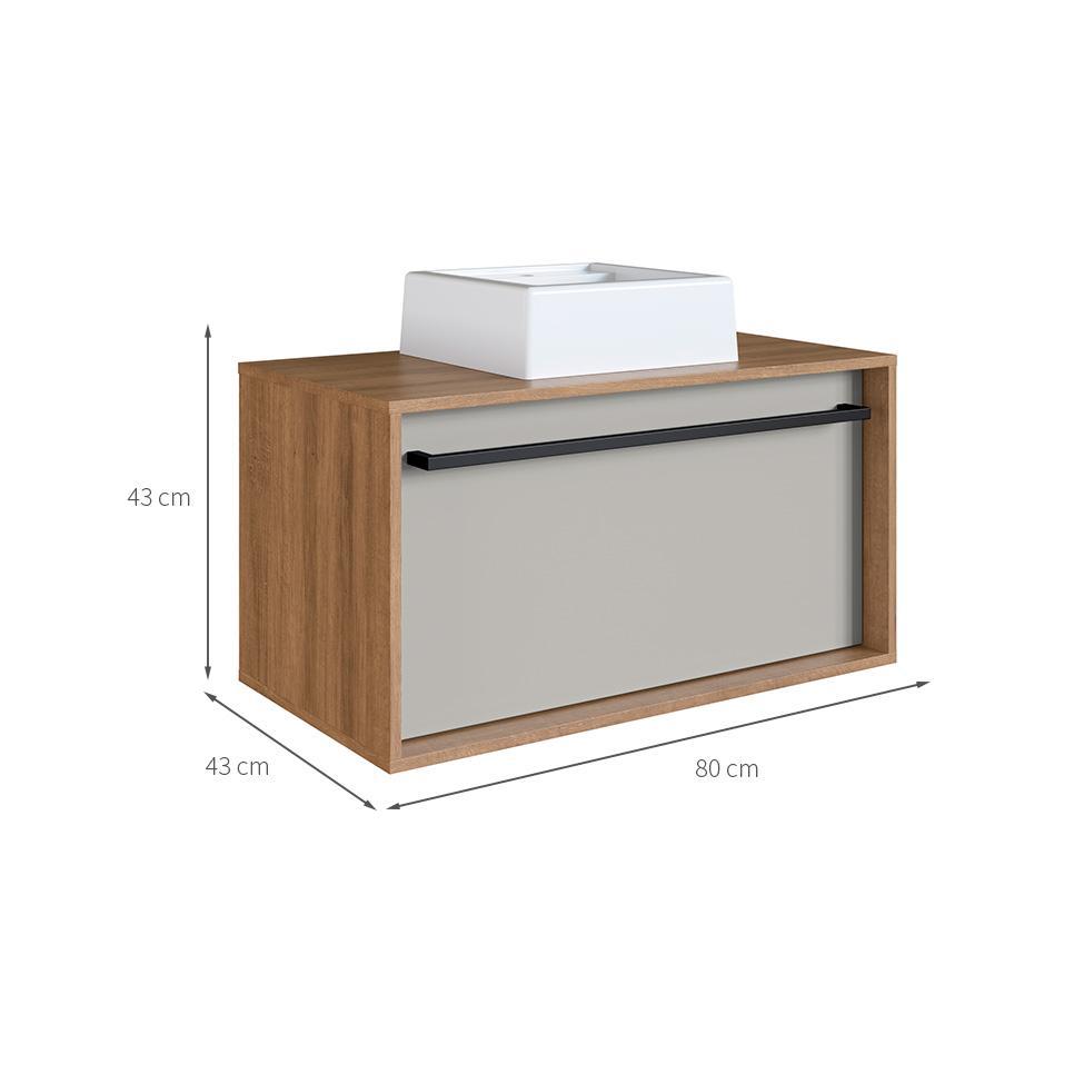 Gabinete de Banheiro com Cuba Estella 1 GV Mel e Arenas - 3